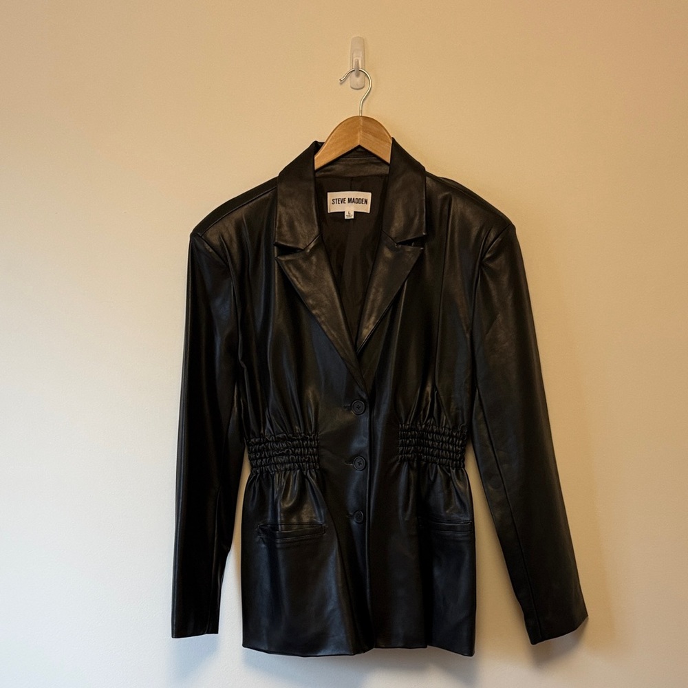 Steve Madden Women's Black Vegan Leather Jacket